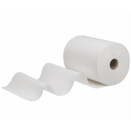 Бумажные полотенца в рулоне для диспенсера 2-слойные, 100% целлюлоза, цвет белый.