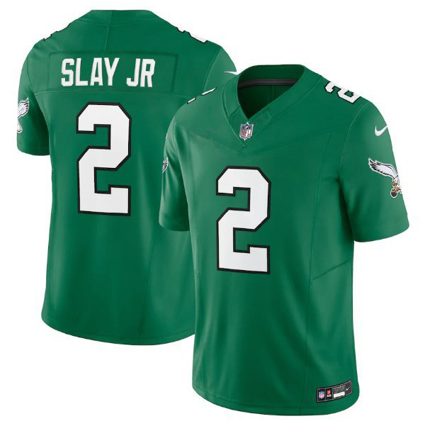 Men's Philadelphia Eagles #2 Slay JR 2023 Kelly Green Vapor F.U.S.E. Limited Jersey