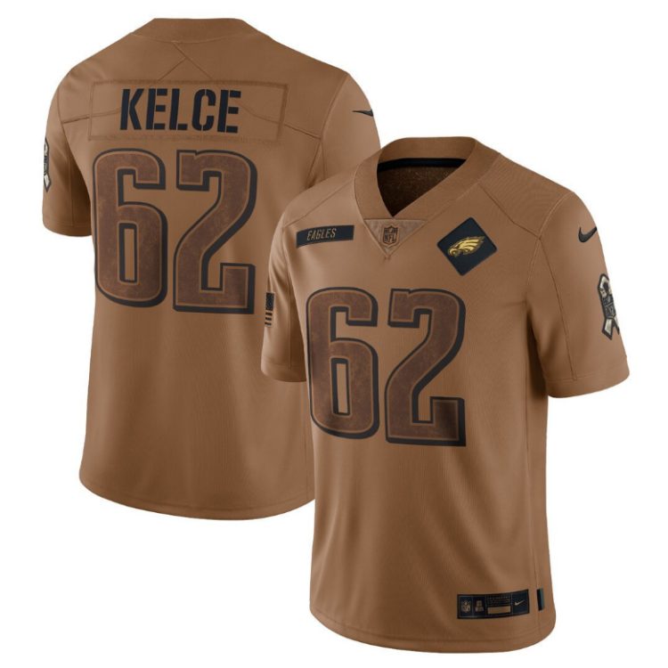 Men's Philadelphia Eagles #62 Kelce 2023 Salute To Service Limited Jersey